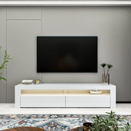 Hanah Home Soporte para TV Blanco con Luces LED